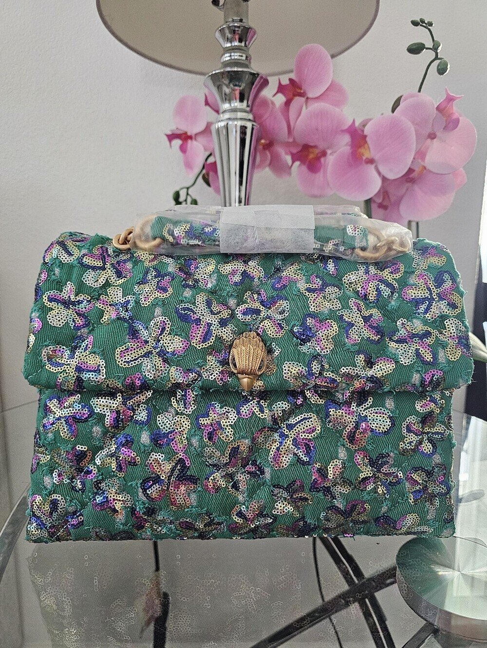 Kurt Geiger London Large Sequin Floral  Bag .